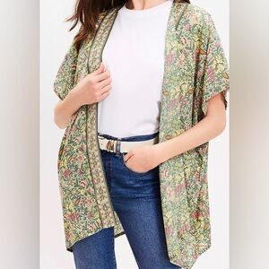 LOFT Garden Floral Kimono Top Size M/L